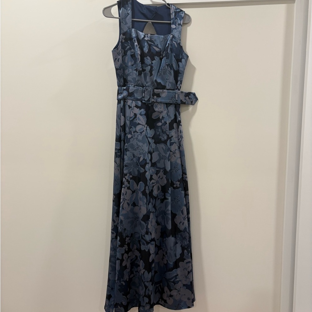 Alex Evenings Navy Floral A Line Mother of the Groom/Bride Dress - Picture 2 of 10